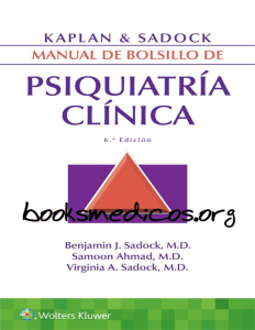 Manual de Bolsillo de Psiquiatria Clinica - Kaplan Sadock - 6ta Edición