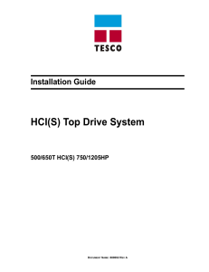 Installation Guide 880002 of HCI(S) TESCO Top Drive System