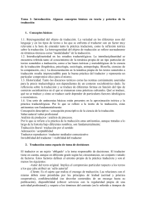 Universidad de valencia - Traductología - Tema 1 - Apuntes