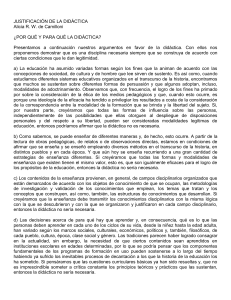 Alicia R. W. de Camilloni JUSTIFICACION DE LA DIDACTICA. UNIDAD 1 y 2