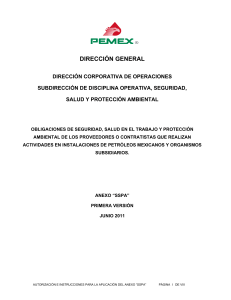 Anexo SSPA PEMEX: Seguridad, Salud y Protección Ambiental