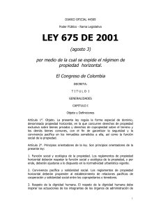 Ley 0675 de 2001 Ley de PH.