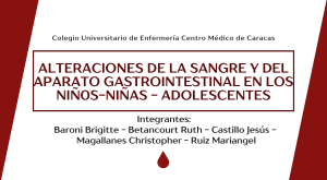 Alteraciones de la Sangre y del Aparato Gastrointestinal en los niñ0s-niñas - Adolescentes