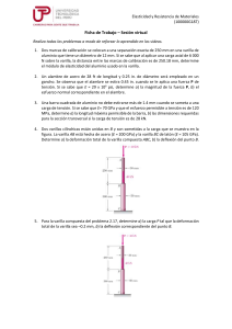 Elasticidad y Resistencia de Materiales: Hoja de Trabajo