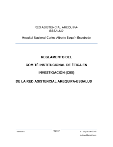 Reglamento del COMITÉ DE ETICA INTERINSTITUCIONAL 2017 arequipa