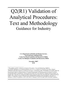 ICH Q2(R1) Validación de procedimientos analíticos