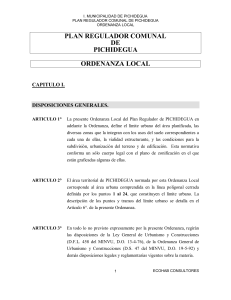 PLAN REGULADOR COMUNAL DE PICHIDEGUA -ORDENANZA LOCAL-