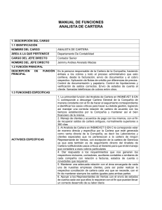 MANUAL FUNCIONES ANALISTA DE CARTERA INSMEVET