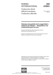 ISO 45001:2018 - Sistemas de Gesti&oacute;n de SST