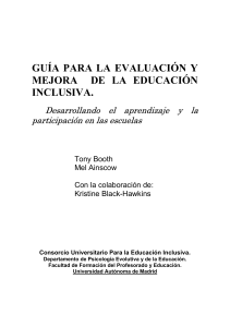 Guía para la Educación Inclusiva: Evaluación y Mejora