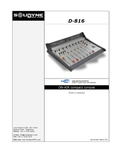 Manual Consola Solidyne D816