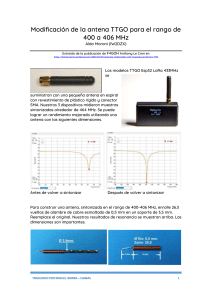 Modificación Antena TTGO: Rango 400-406 MHz