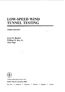 J. B. Barlow, W. H. Rae, Jr, A. Pope - Low Speed Wind Tunnel Testing. 1-John Wiley & Sons (1999)