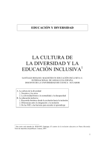 “La cultura de la diversidad y la educación inclusiva” Santiago Rosano  2007 (1)