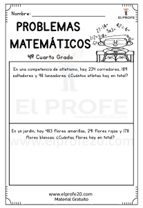 Cuadernillo de problemas matemáticos para cuarto grado elprofe20