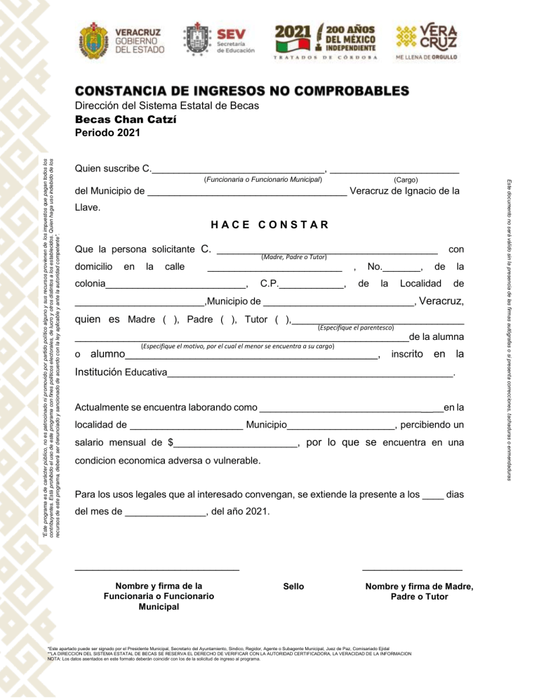 Ejemplo Constancia Bajos Recursos 4086