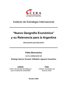Nueva Geograf&iacute;a Econ&oacute;mica y Argentina: An&aacute;lisis Estrat&eacute;gico