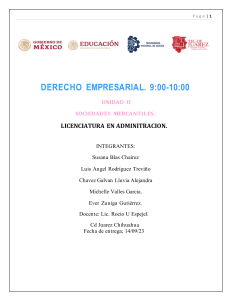 DERECHO EMPRESARIAL SOCIEDADES MERCANTILES  UNIDAD II