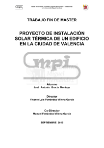 Proyecto de instalación térmica solar en Valencia, España