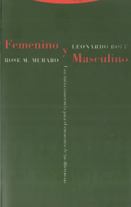 (Colección estructuras y procesos) Rose Marie Muraro  María José Gavito Milano  Leonardo Boff - Fememino y masculino   una nueva conciencia para el encuentro de las diferencias-Trotta (2004) (1)