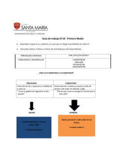 Gu&iacute;a de Argumentaci&oacute;n y Objetividad - 1&deg; Medio