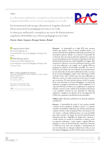 La educación ambiental y energética en las tesis doctorales de Angola defendidas en las ciencias pedagógicas en Cuba