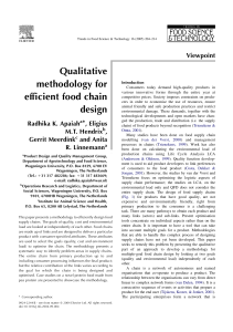 Qualitative methodology for efficient food chain design