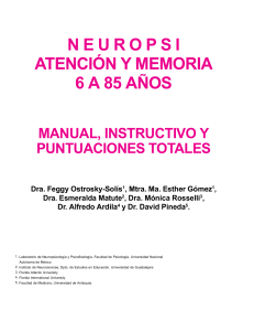 Manual e Instructivo NEUROPSI Atención y Memoria 6 a 85 Años (AyM)