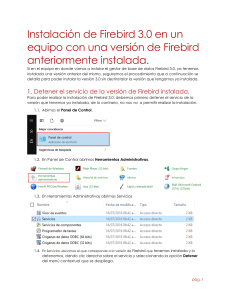 Manual para la instalación de Firebird 3.0 en un equipo con una versión de Firebird anterior instalada