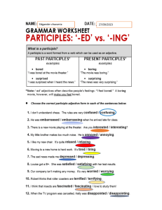 ADJECTIVES ED AND ING ENDING