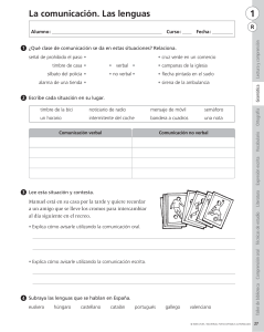 Comunicación y Lengua: Ejercicios para Primaria