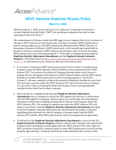 HEVC-Advance-Duplicate-Royalty-Policy