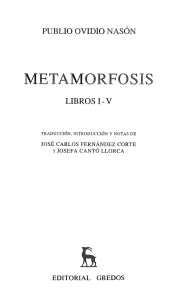 Metamorfosis, por  OVIDIO NASÓN.