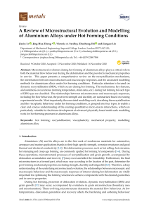 A review of microstructural evolution and modelling of aluminium alloys under hot forming conditions - Jiaxin Lv