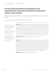 Construcción participativa de indicadores de la implementación del modelo de salud intercultural