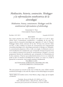 Meditación, historia, contención: Heidegger y la reformulación ontohistórica de la aleteiología