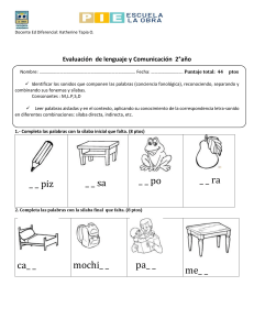 prueba 2° Lenguaje consonantes l,ms,d,p