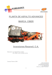 Manual Planta Asfalto Advanced CIBER: Montaje, Calibraci&oacute;n y Mantenimiento