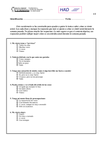 Cuestionario HAD: Ansiedad y Depresión