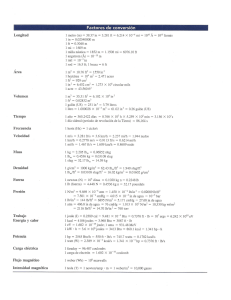 Tabla de conversiones