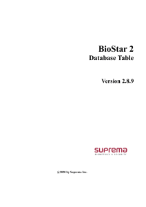 BioStar 2 - AC Database Description (V2.8.9) TS Updated