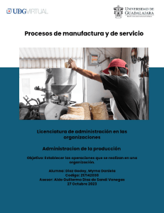 U1 A3 Formato Procesos de manufactura y de servicio  Myrna Díaz 217142038