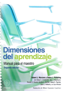 Dimensiones del aprendizaje. Manual del maestro