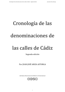 Cronología de las denominaciones de las calles de Cádiz. 2ª edición