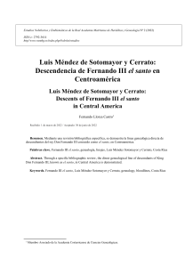 RAMHG - Luis Méndez de Sotomayor y Cerrato Descendencia de Fernando III el santo en Centroamérica