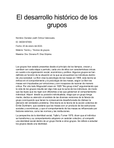 El desarrollo histórico de los grupos