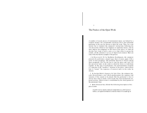 Umberto Eco - The Poetics of the Open Work (chapter)
