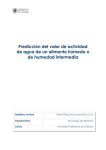 B Talens - Predicción de la aw de un alimento húmedo