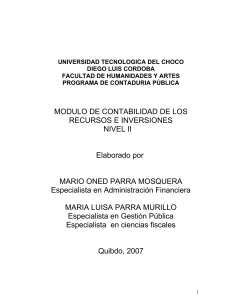 MODULO DE CONTABILIDAD DE LOS RECURSOS E