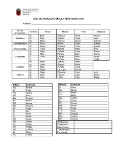 TEST DE ARTICULACIÓN A LA REPETICIÓN